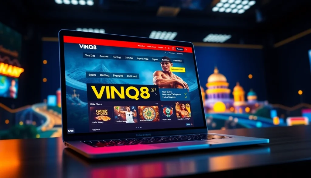 Engaging view of the VNQ8.red online betting platform showcasing diverse games and vibrant interface.